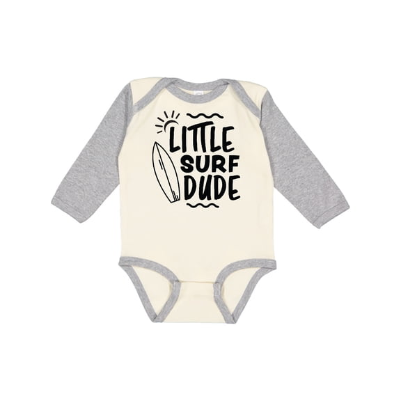 Inktastic Little Surf Dude with Surfboard Boys Long Sleeve Baby Bodysuit