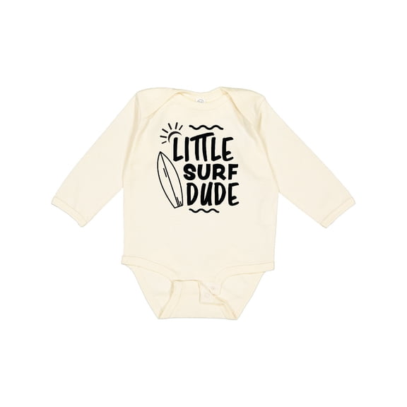 Inktastic Little Surf Dude with Surfboard Boys Long Sleeve Baby Bodysuit