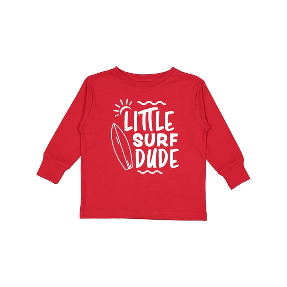 Inktastic Little Surf Dude with Surfboard Boys Long Sleeve Toddler T-Shirt