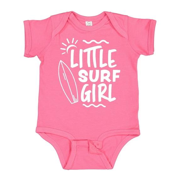 Inktastic Little Surf Girl with Surfboard Girls Baby Bodysuit