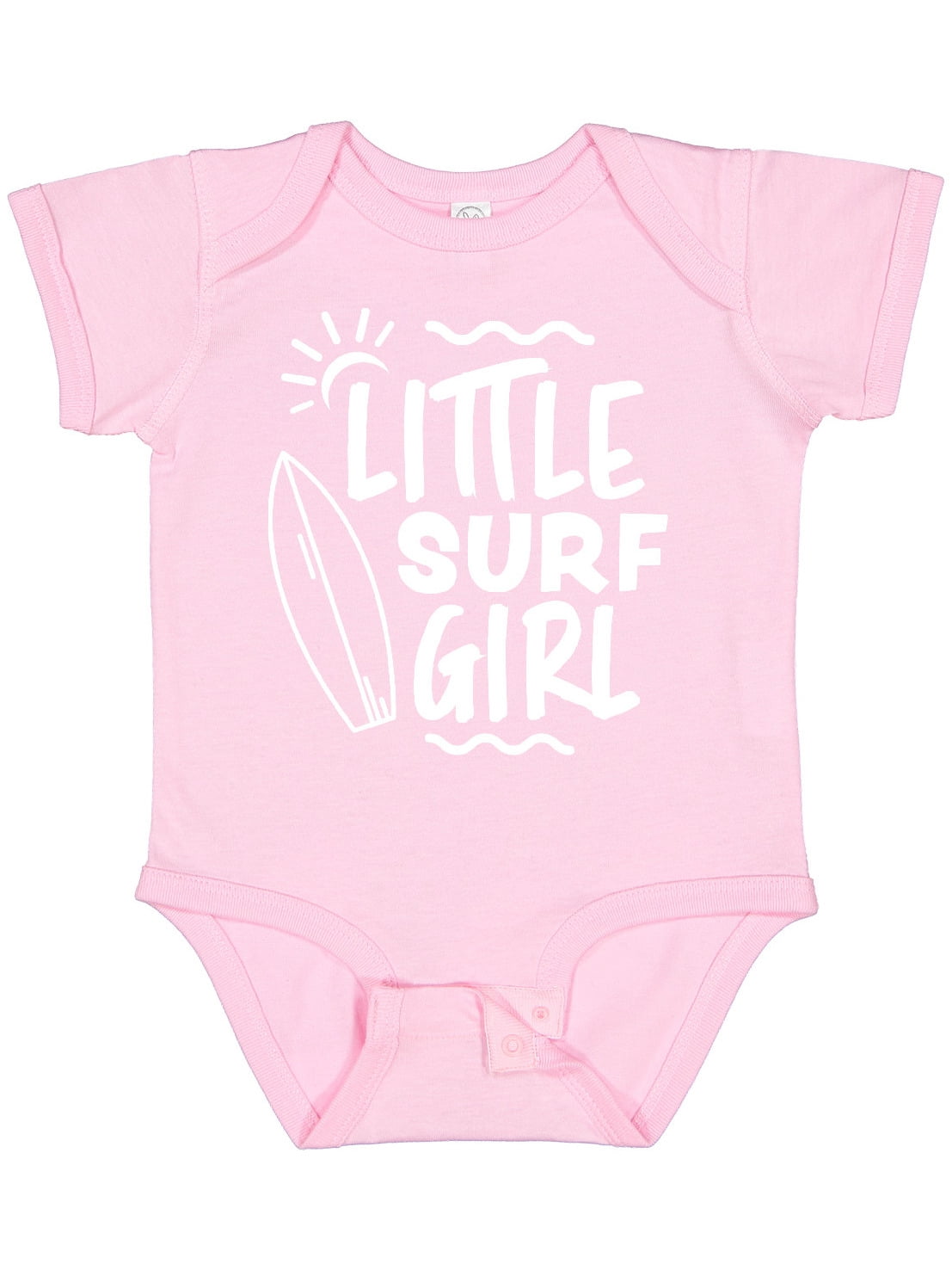 Inktastic Little Surf Girl with Surfboard Girls Baby Bodysuit