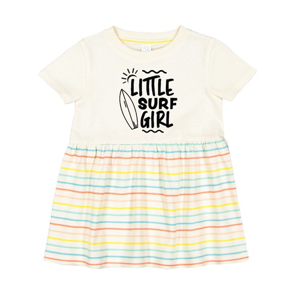 Inktastic Little Surf Girl with Surfboard Girls Baby Dress