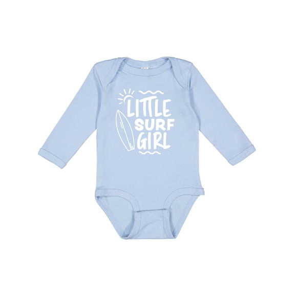 Inktastic Little Surf Girl with Surfboard Girls Long Sleeve Baby Bodysuit