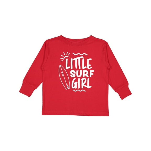Inktastic Little Surf Girl with Surfboard Girls Long Sleeve Toddler T-Shirt