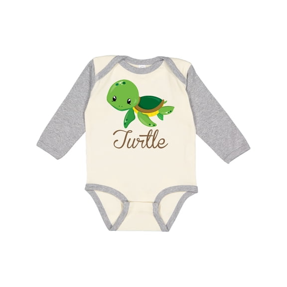 Inktastic Little Turtle Boys or Girls Long Sleeve Baby Bodysuit