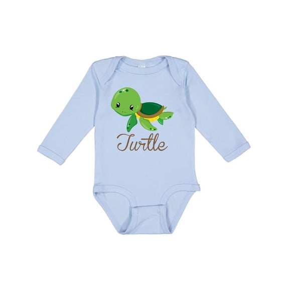 Inktastic Little Turtle Boys or Girls Long Sleeve Baby Bodysuit