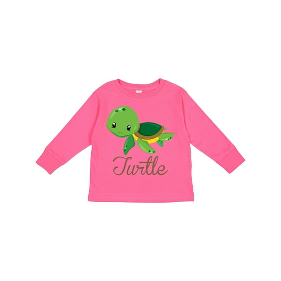 Inktastic Little Turtle Boys or Girls Long Sleeve Toddler T-Shirt