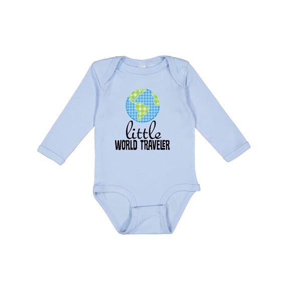 Inktastic Little World Traveler Boys or Girls Long Sleeve Baby Bodysuit