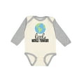 thumbnail image 1 of Inktastic Little World Traveler Boys or Girls Long Sleeve Baby Bodysuit, 1 of 5