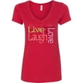 thumbnail image 1 of Inktastic Live, Laugh, Love Women's V-Neck T-Shirt, 1 of 5