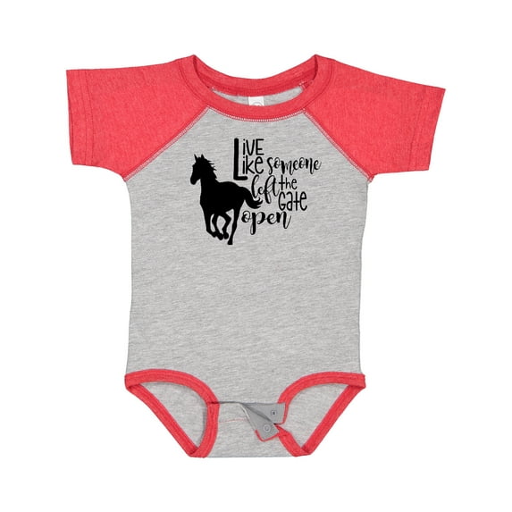 Inktastic Live Like Someone Left the Gate Open Horse Silhouette Boys or Girls Baby Bodysuit