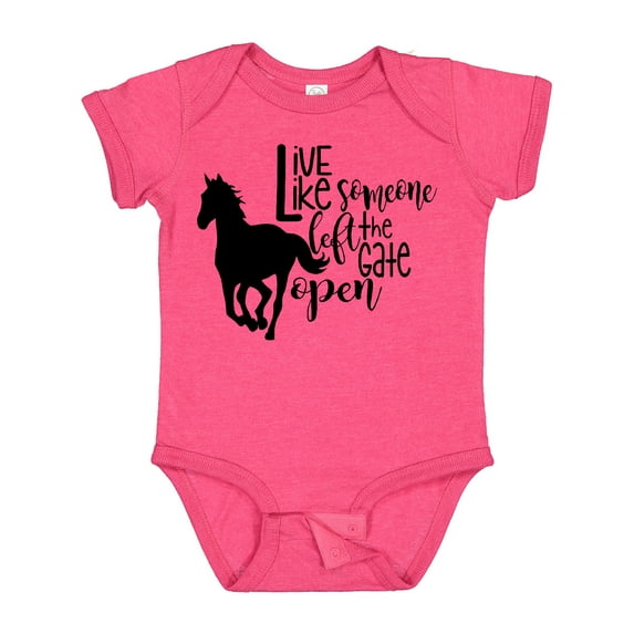 Inktastic Live Like Someone Left the Gate Open Horse Silhouette Boys or Girls Baby Bodysuit