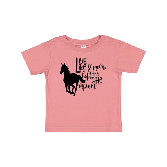 Inktastic Live Like Someone Left the Gate Open Horse Silhouette Boys or Girls Baby T-Shirt