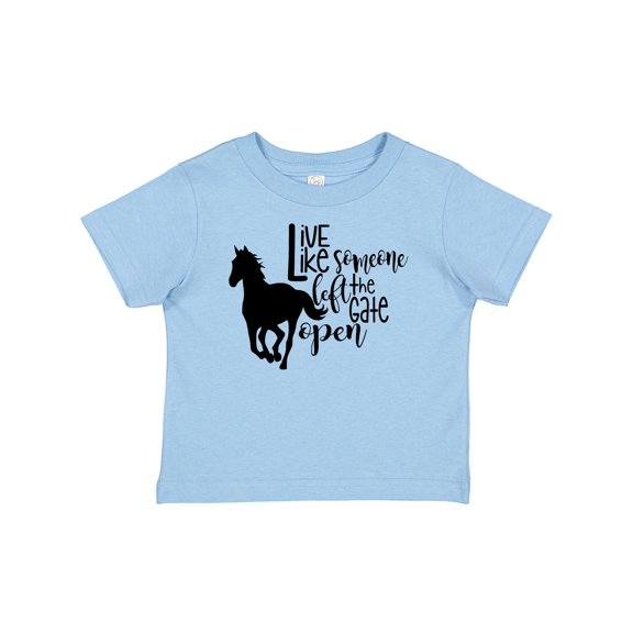Inktastic Live Like Someone Left the Gate Open Horse Silhouette Boys or Girls Baby T-Shirt
