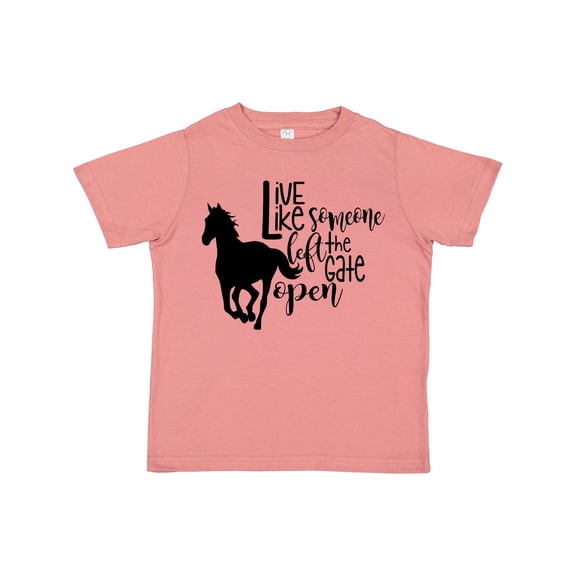 Inktastic Live Like Someone Left the Gate Open Horse Silhouette Boys or Girls Toddler T-Shirt