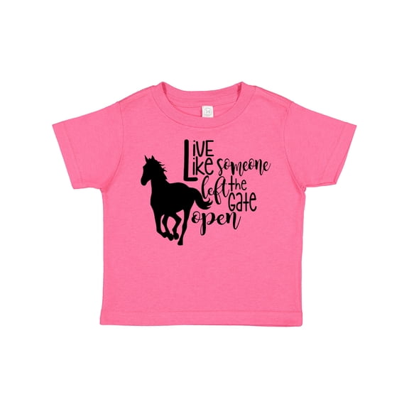 Inktastic Live Like Someone Left the Gate Open Horse Silhouette Boys or Girls Toddler T-Shirt