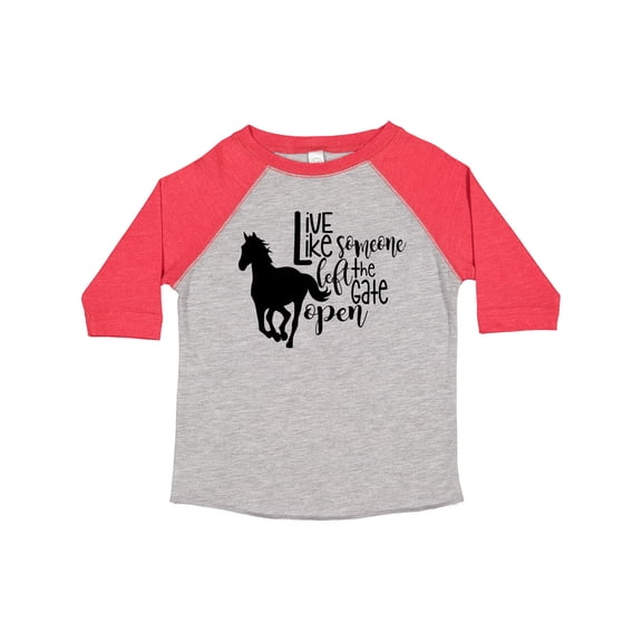 Inktastic Live Like Someone Left the Gate Open Horse Silhouette Boys or Girls Toddler T-Shirt