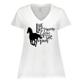 thumbnail image 1 of Inktastic Live Like Someone Left the Gate Open Horse Silhouette Women's Plus Size V-Neck T-Shirt, 1 of 5