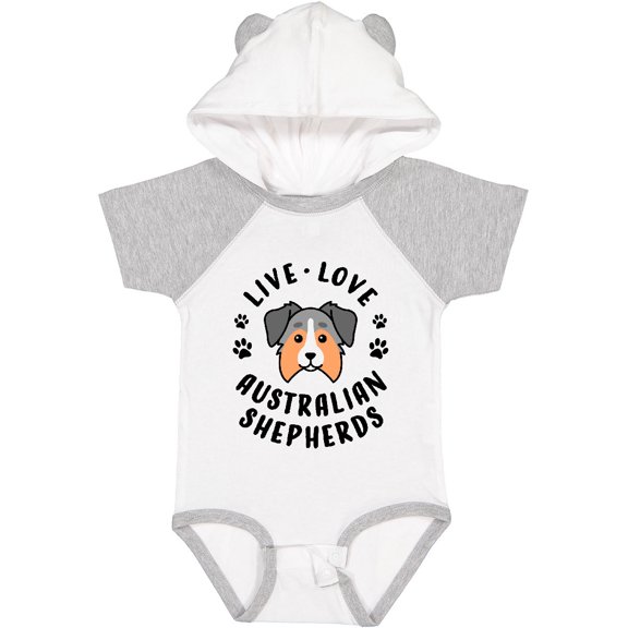 Inktastic Live Love Australian Shepherds Boys or Girls Baby Bodysuit