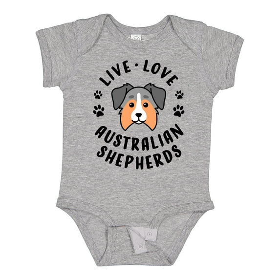 Inktastic Live Love Australian Shepherds Boys or Girls Baby Bodysuit