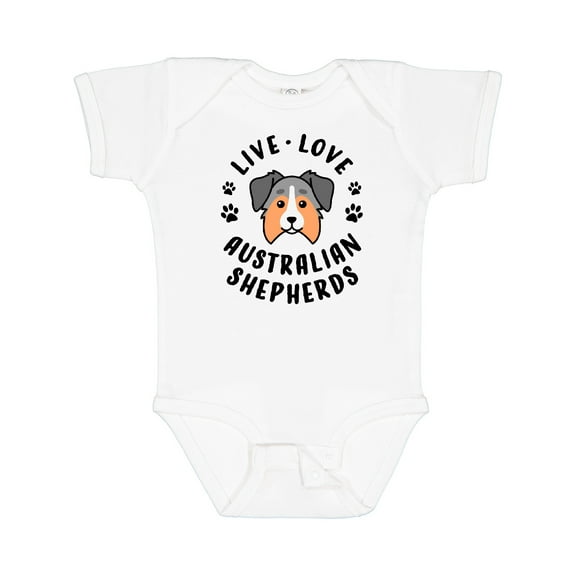Inktastic Live Love Australian Shepherds Boys or Girls Baby Bodysuit