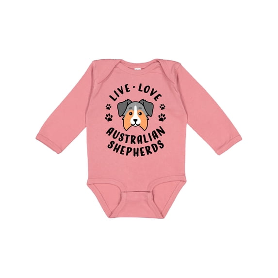 Inktastic Live Love Australian Shepherds Boys or Girls Long Sleeve Baby Bodysuit