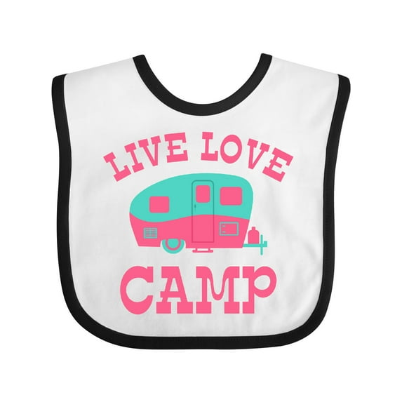 Inktastic Live Love Camp RV Girls Baby Bib