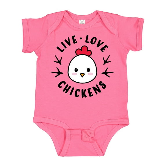 Inktastic Live Love Chickens Boys or Girls Baby Bodysuit