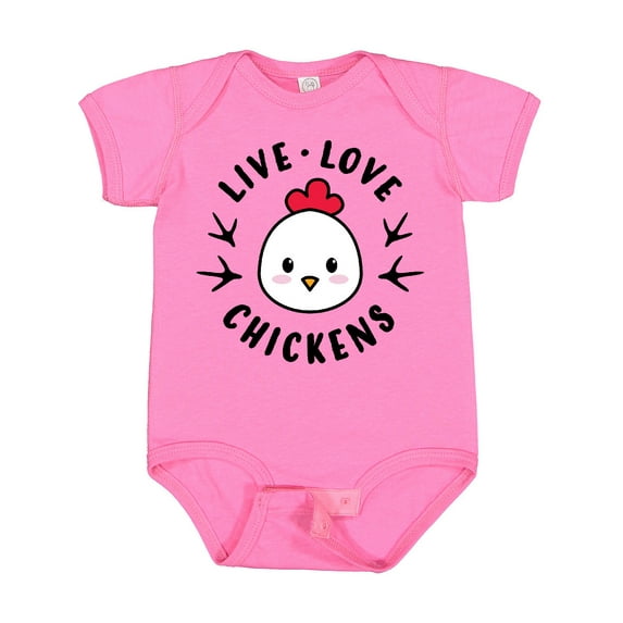 Inktastic Live Love Chickens Boys or Girls Baby Bodysuit