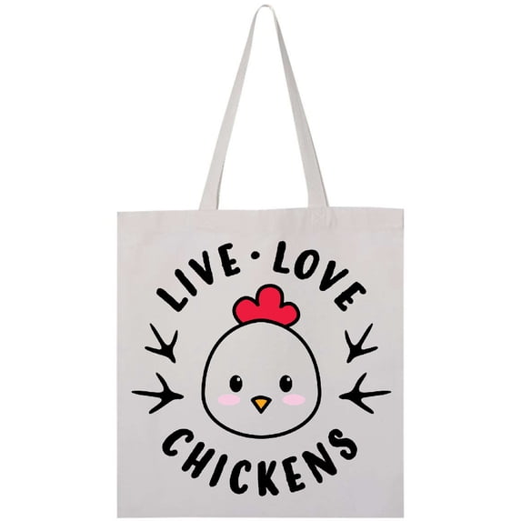 Inktastic Live Love Chickens Tote Bag