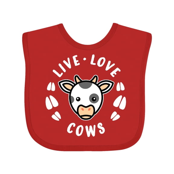 Inktastic Live Love Cows Boys or Girls Baby Bib