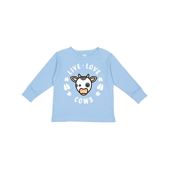Inktastic Live Love Cows Boys or Girls Long Sleeve Toddler T-Shirt