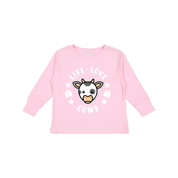 Inktastic Live Love Cows Boys or Girls Long Sleeve Toddler T-Shirt