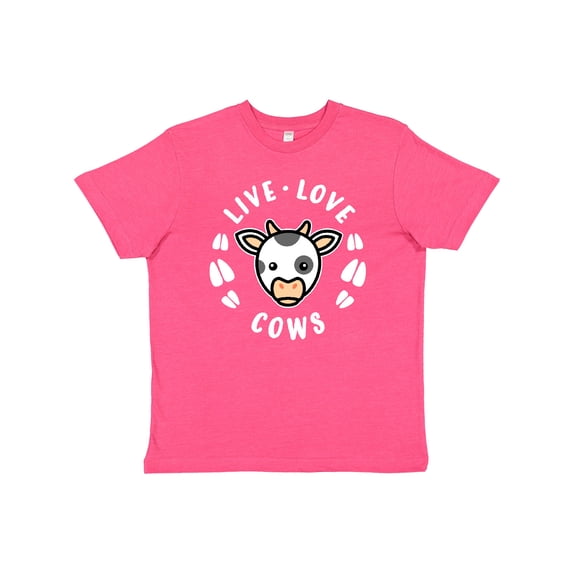 Inktastic Live Love Cows Youth T-Shirt