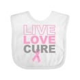 thumbnail image 1 of Inktastic Live Love Cure Breast Cancer Boys or Girls Baby Bib, 1 of 4