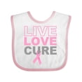 thumbnail image 1 of Inktastic Live Love Cure Breast Cancer Boys or Girls Baby Bib, 1 of 4