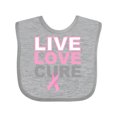 thumbnail image 1 of Inktastic Live Love Cure Breast Cancer Boys or Girls Baby Bib, 1 of 4