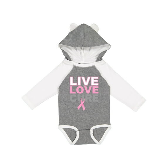 Inktastic Live Love Cure Breast Cancer Boys or Girls Long Sleeve Baby Bodysuit