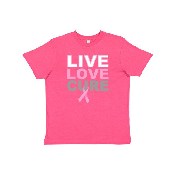 Inktastic Live Love Cure Breast Cancer Youth T-Shirt