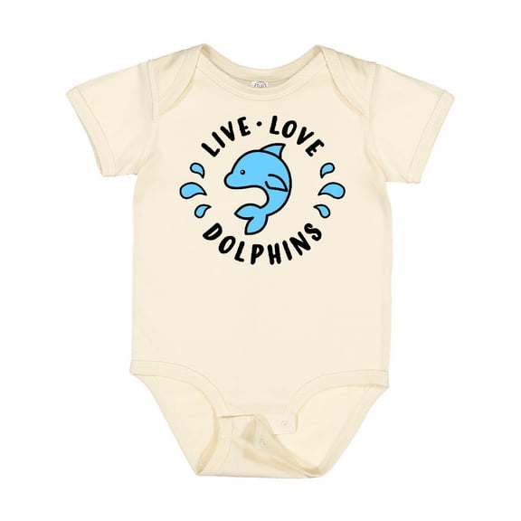 Inktastic Live Love Dolphins Boys or Girls Baby Bodysuit