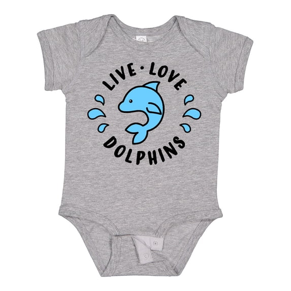 Inktastic Live Love Dolphins Boys or Girls Baby Bodysuit