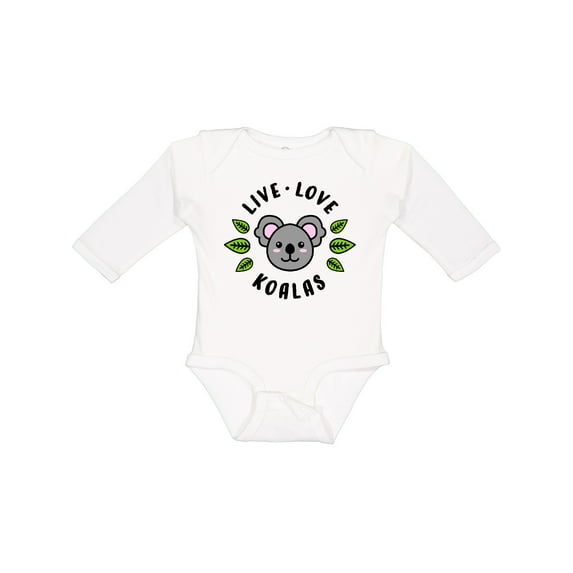 Inktastic Live Love Koalas Boys or Girls Long Sleeve Baby Bodysuit