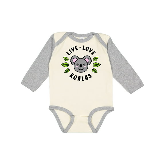 Inktastic Live Love Koalas Boys or Girls Long Sleeve Baby Bodysuit