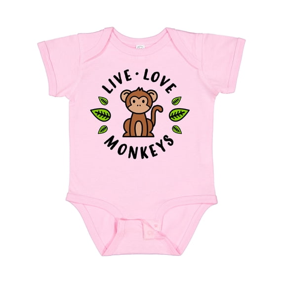 Inktastic Live Love Monkeys Boys or Girls Baby Bodysuit