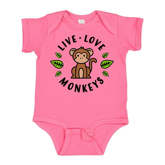 Inktastic Live Love Monkeys Boys or Girls Baby Bodysuit