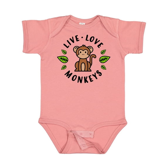 Inktastic Live Love Monkeys Boys or Girls Baby Bodysuit