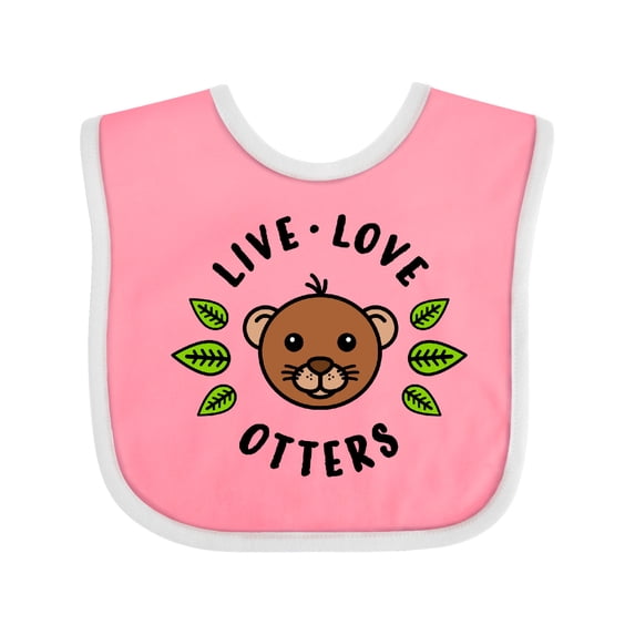 Inktastic Live Love Otters Boys or Girls Baby Bib