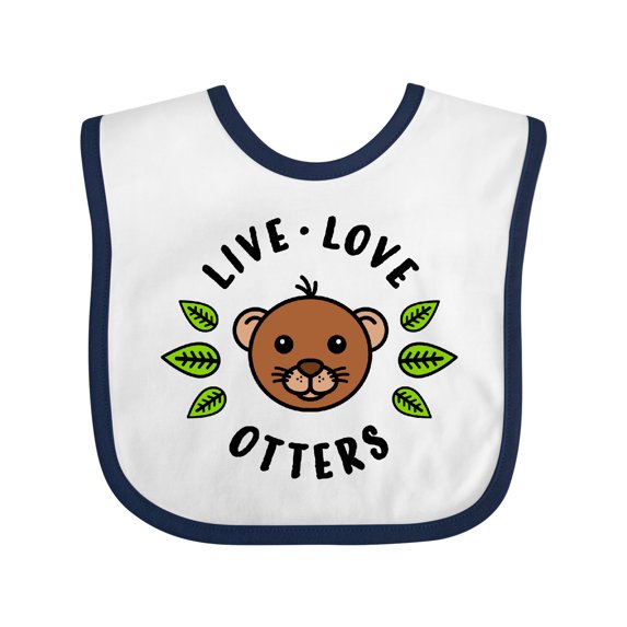 Inktastic Live Love Otters Boys or Girls Baby Bib