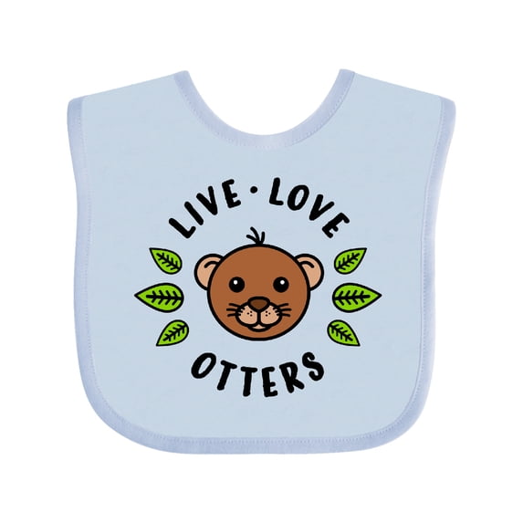 Inktastic Live Love Otters Boys or Girls Baby Bib