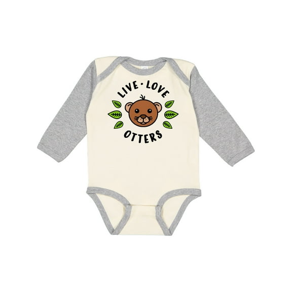 Inktastic Live Love Otters Boys or Girls Long Sleeve Baby Bodysuit